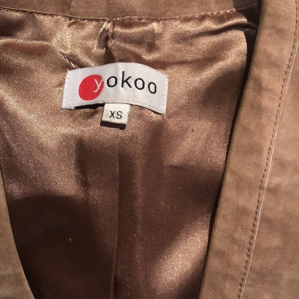 Yokoo beige cropped suede vest in xs - Picture 4 of 9